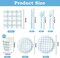 168Pcs Gingham Baby Shower Party Supplies - Plates, Cups, Cutlery, Napkins (Blue)